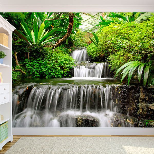 Poster xxl: Cascades dans le jardin tropical 0