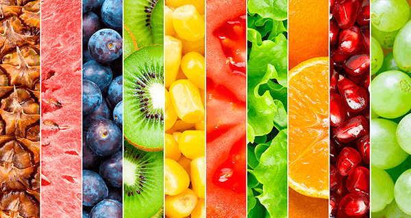 Poster xxl: Fruits en bandes verticales
