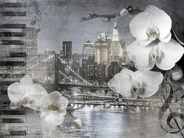 Poster xxl: Collage Orchidées à New York.