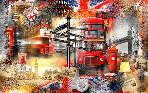Poster xxl: Collage Londres touriste