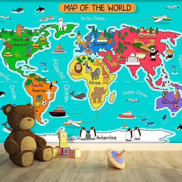 Poster xxl: Carte du monde des enfants 0