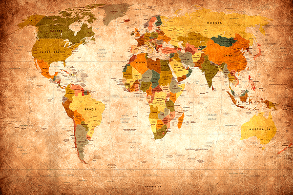 Poster xxl: Carte du monde didactique