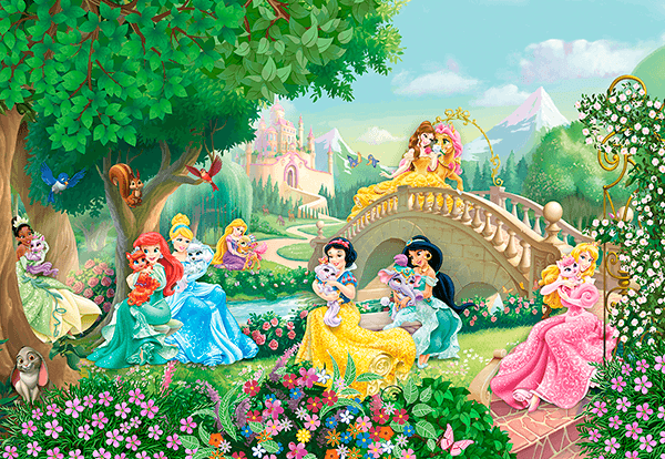Poster xxl: Princesses Disney avec animaux