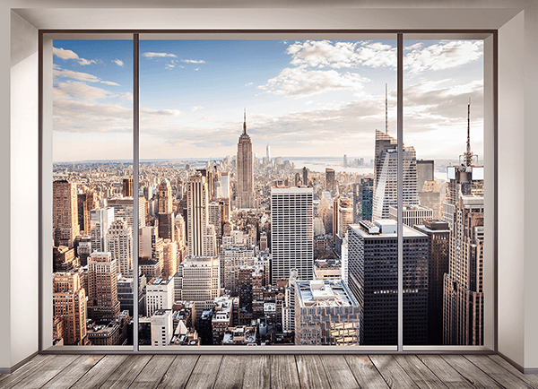 Poster xxl: Vue de New York depuis une pièce