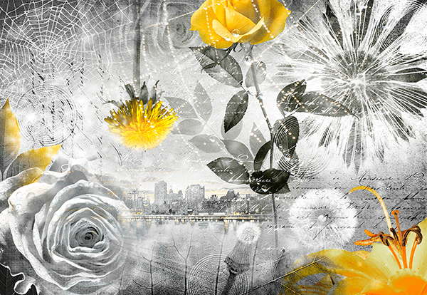 Poster xxl: Collage floral ville