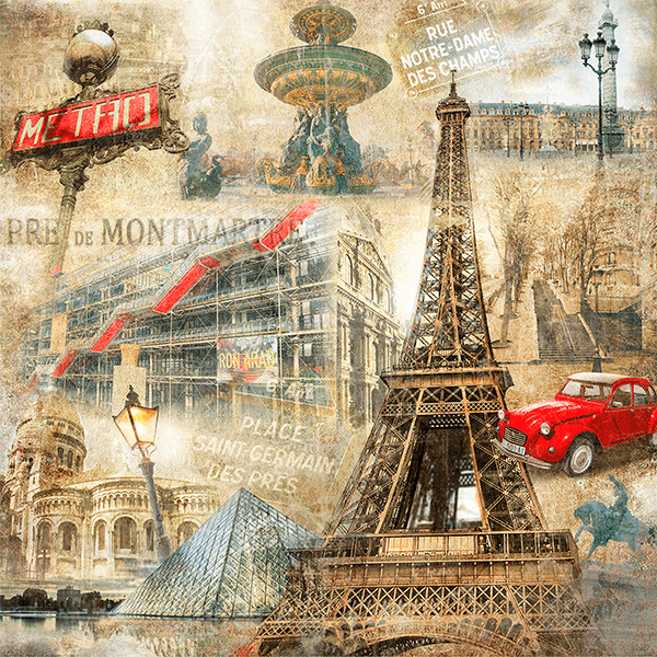 Poster xxl: Collage de Paris