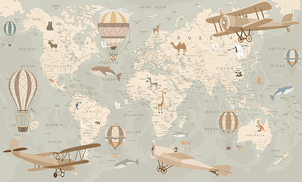 Poster xxl: Carte du monde de l'aventurier