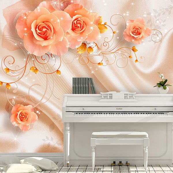 Poster xxl: Roses parmi les soies