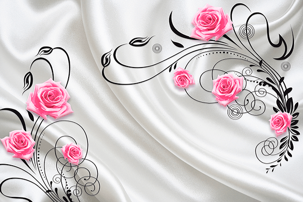 Poster xxl: Roses parmi les ornements