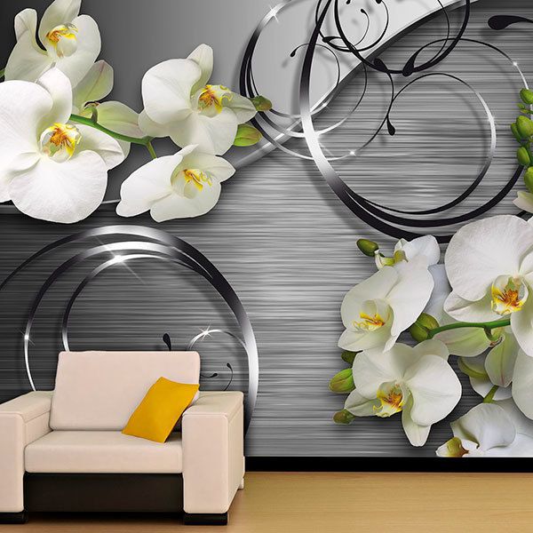 Poster xxl: Orchidées sur métal 0