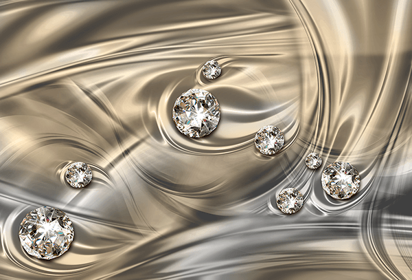 Poster xxl: Diamants en argent moulé