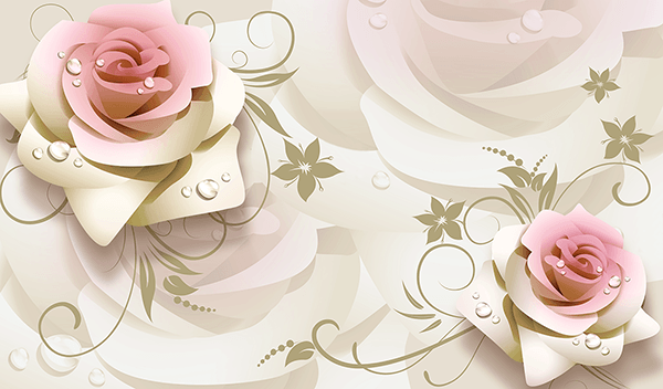 Poster xxl: Roses illustrées