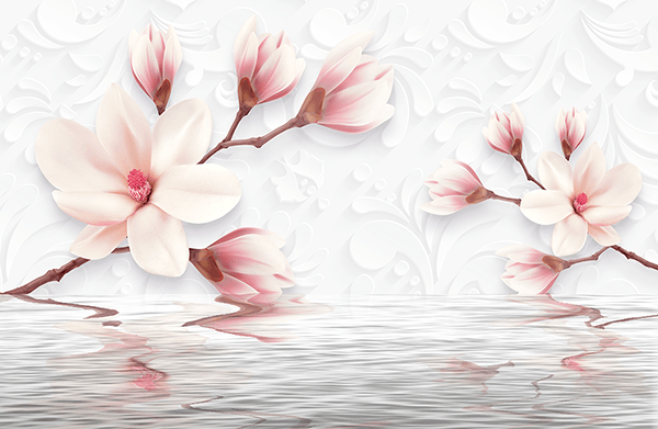 Poster xxl: Des fleurs germant de l'eau