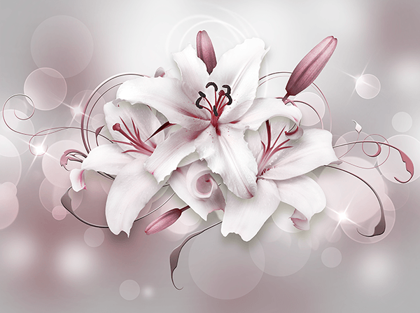 Poster xxl: Bouquet de lys gris