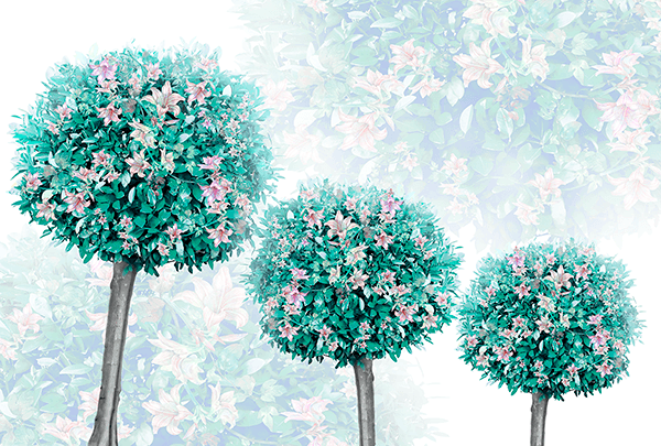 Poster xxl: Arbres avec des fleurs