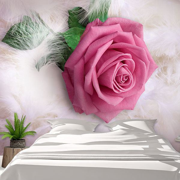 Poster xxl: Rose entre les plumes