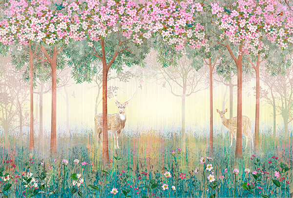 Poster xxl: Cerfs au printemps