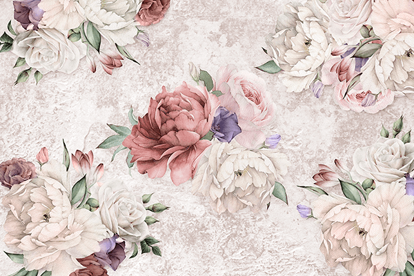 Poster xxl: Papier peint ancien de fleurs