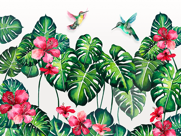Poster xxl: Colibri entre les lis