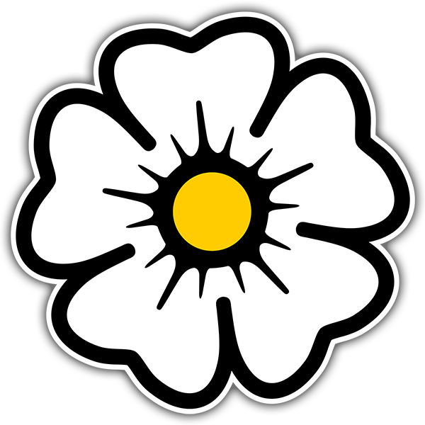 Autocollants: Fleur de marguerite à grandes feuilles