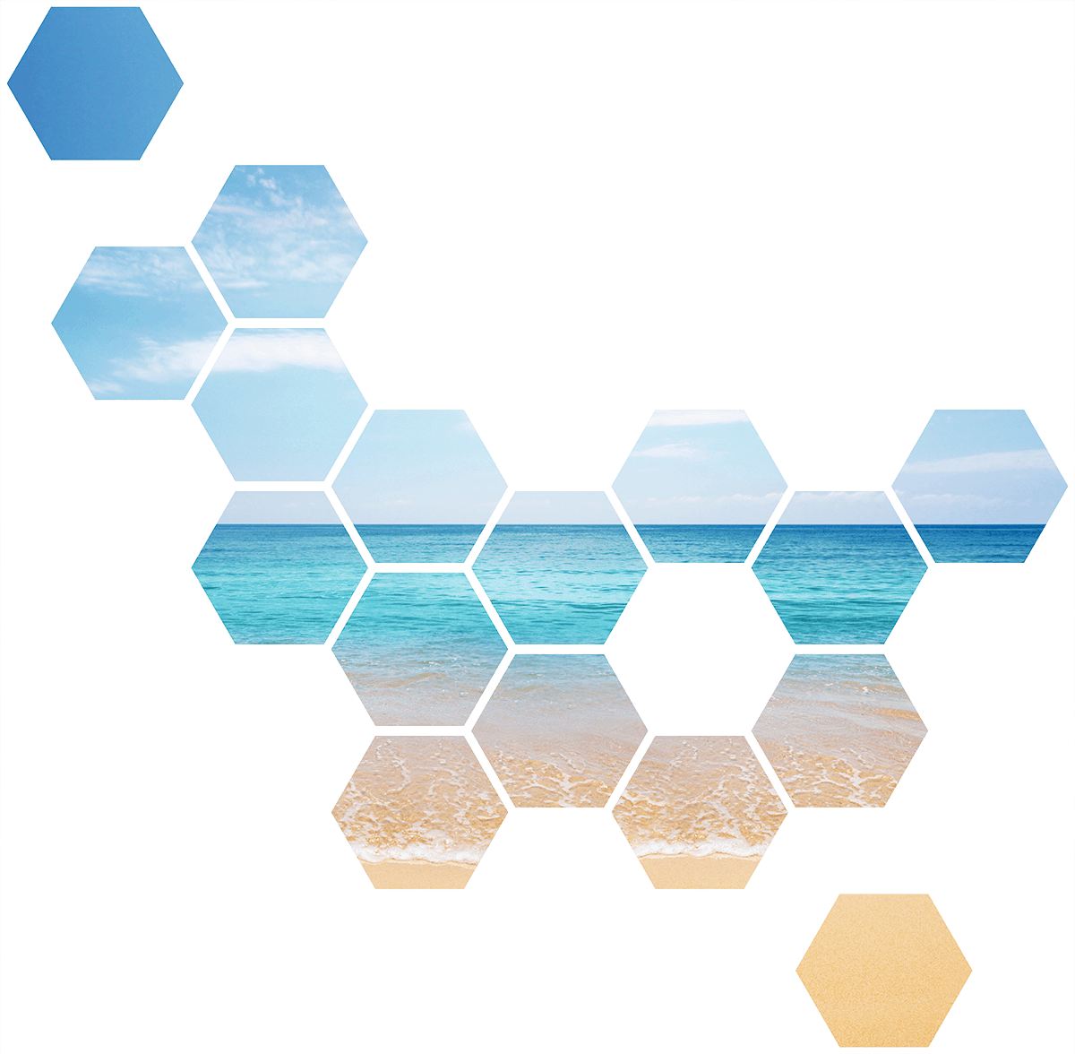 Stickers muraux: Kit Géométrique Plage des Caraïbes