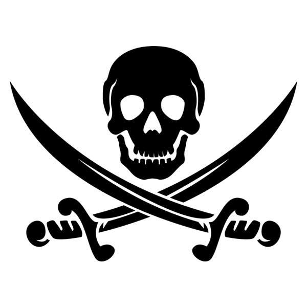 Stickers muraux: Jolly Roger pirate (Halloween)