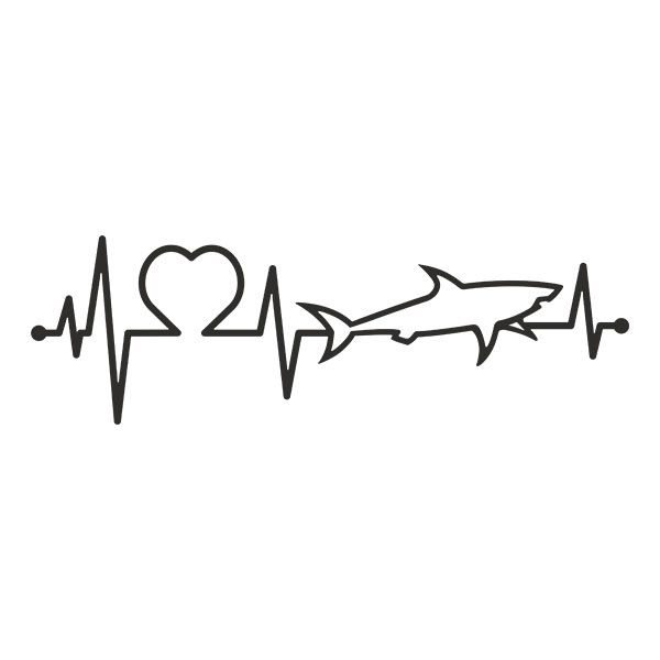 Autocollants: Cardiogramme Battement de Requin