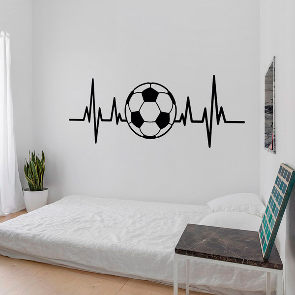 Stickers muraux: Électrocardiogramme en forme de ballon de football