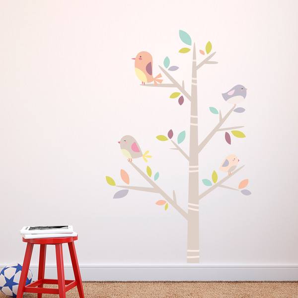 Stickers pour enfants: Arbre d’oiseaux