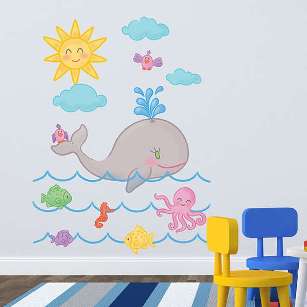 Stickers pour enfants: La baleine et locéan