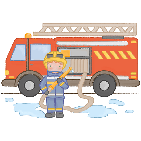 Stickers pour enfants: Pompier avec casque