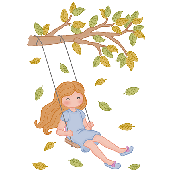 Stickers pour enfants: Jeune fille se balancer