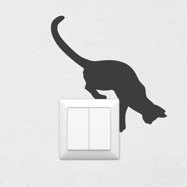 sticker interrupteur chat penseur, embellissez vos interrupteurs