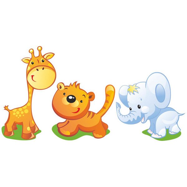 Stickers pour enfants: Kit girafe, tigre et éléphant