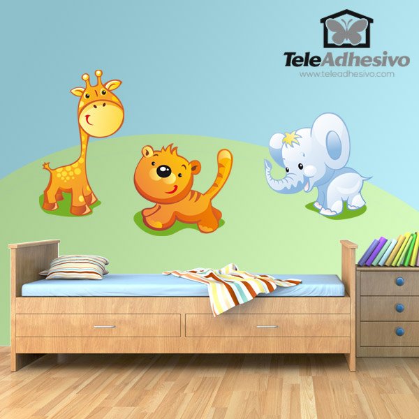 Stickers pour enfants: Kit girafe, tigre et éléphant