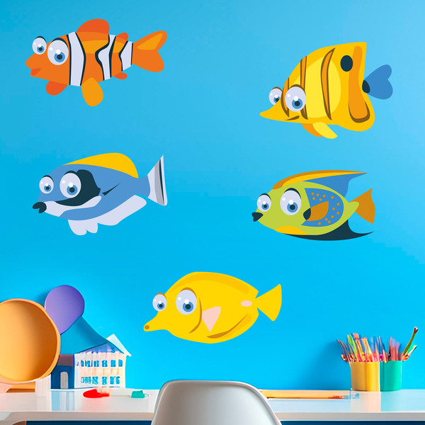 Stickers pour enfants: Kit de poissons tropicaux