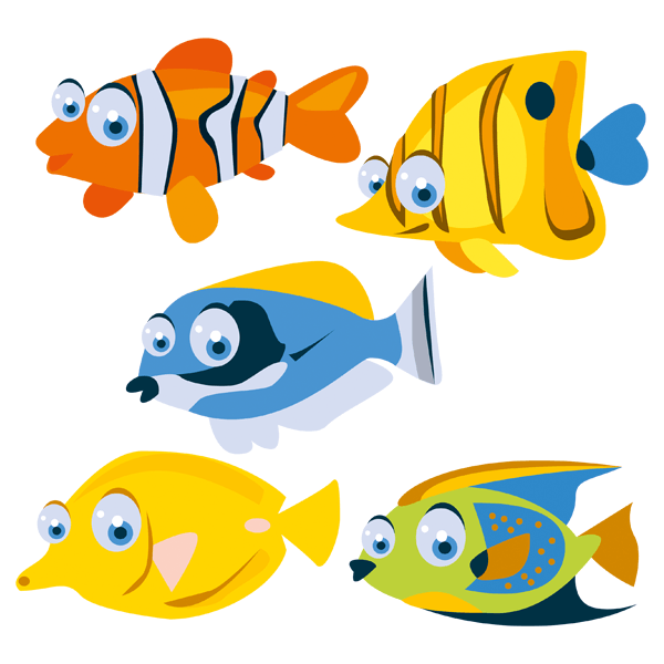 Stickers pour enfants: Kit de poissons tropicaux
