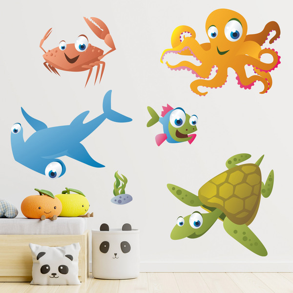 Stickers pour enfants: Kit Animaux marins