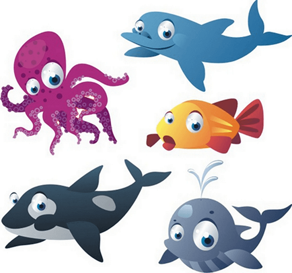 Stickers pour enfants: Kit animaux marins