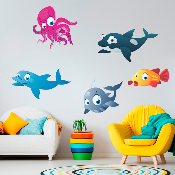 Stickers pour enfants: Kit animaux marins