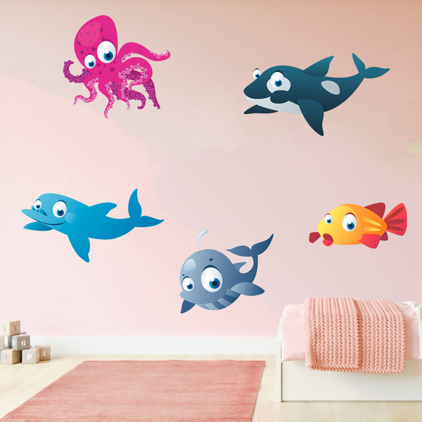 Stickers pour enfants: Kit animaux marins