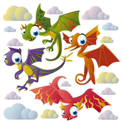 Stickers pour enfants: Kit Dinosaures Volants