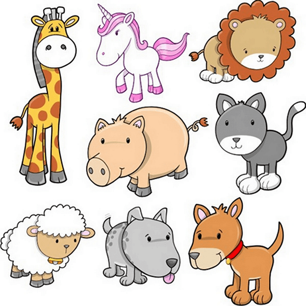 Stickers pour enfants: Kit animaux réels et fantastiques