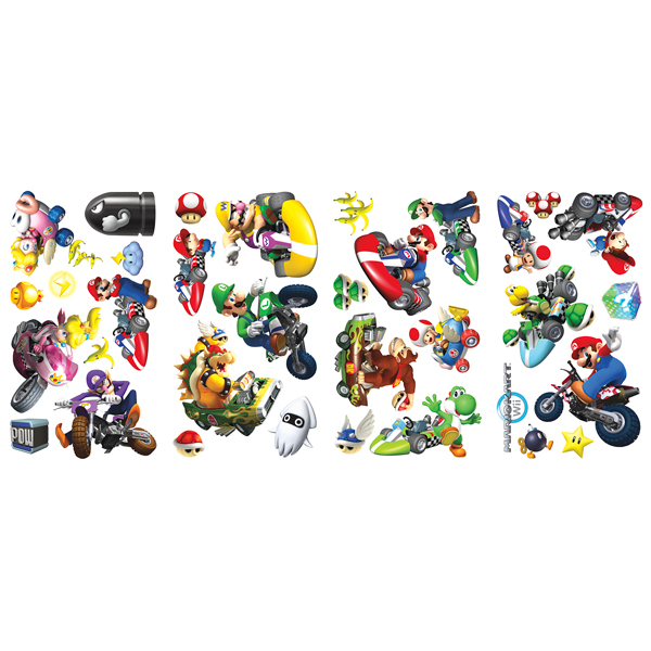Stickers pour enfants: Set 34X Mario Kart Wii