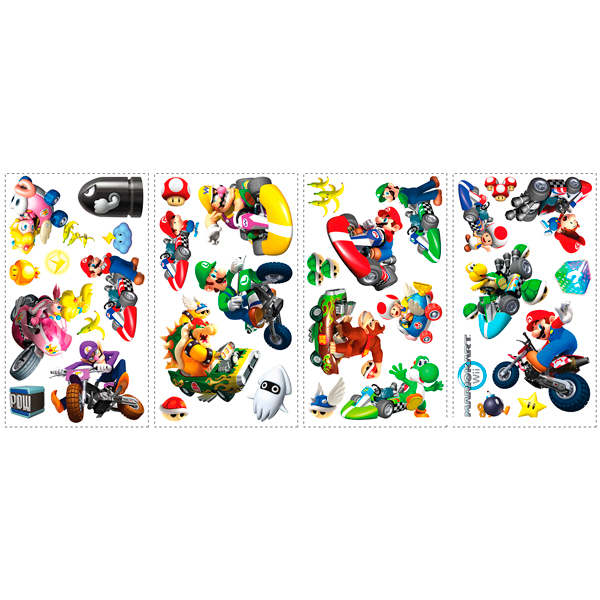 Stickers pour enfants: Set 34X Mario Kart Wii