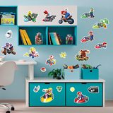 Stickers pour enfants: Set 34X Mario Kart Wii 4