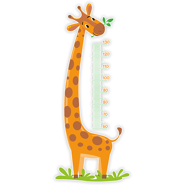 Stickers pour enfants: Toise Murale Manger des girafes