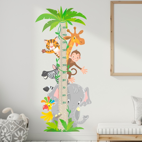 Stickers pour enfants: Hauteur Mesure Animaux de la jungle