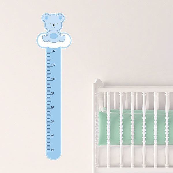 Stickers pour enfants: Toise Murale ours bleu