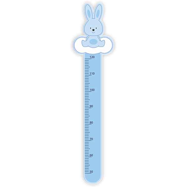 Stickers pour enfants: Toise Murale Lapin bleu